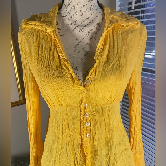 Canary Yellow Urban Outfitters Beach Blouse Open Back - Picture 3 of 3